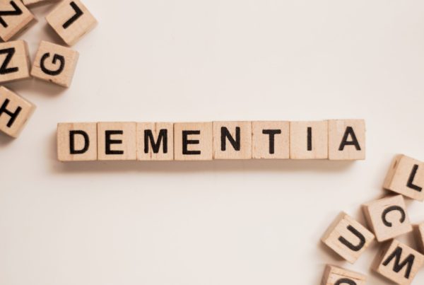 Blocks spelling out the words dementia for dementia diagnostic tests.