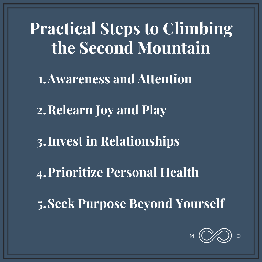 Graphic #2: From Achievement to Fulfillment: Navigating the Second Mountain